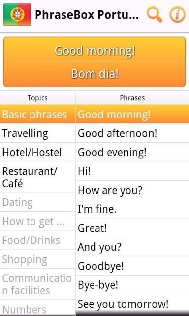 Phrasebook Portuguese Lite截图2