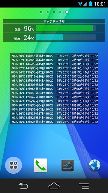 电池の残量と温度截图1