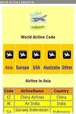 世界航空公司代码截图2