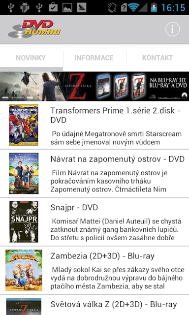 Blu-ray a DVD Půjčovny Humiri截图3