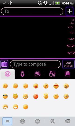 GO SMS THEME PINK NEON HEART 2截图5