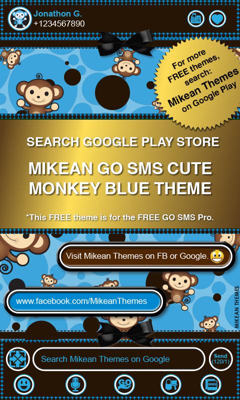 Cute Pink Monkey Theme GO SMS截图5