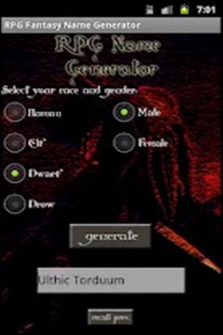 RPG幻想名称发生器 RPG Fantasy Name Generator截图2