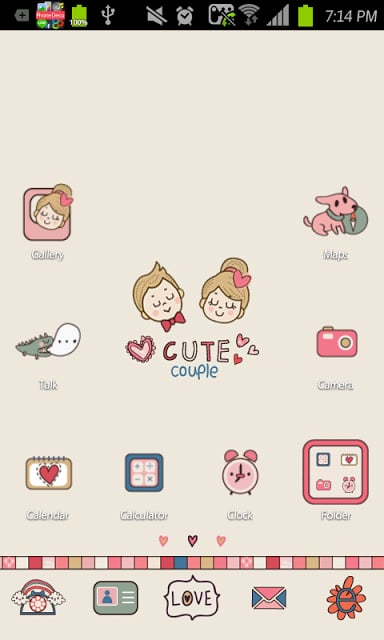 Cute couple go launcher theme截图4