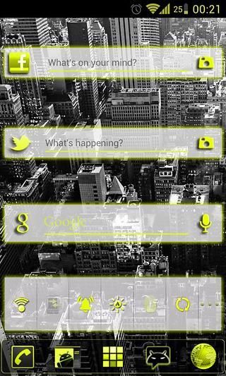 GOWidget SulphurYellowICS Light Theme by TeamCarbon截图5