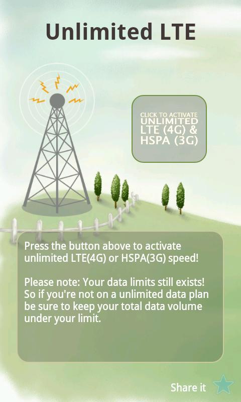 Unlimited LTE 4G Hack截图1