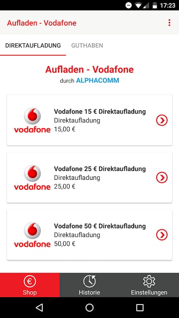 充电 - 沃达丰（Vodafone）截图1