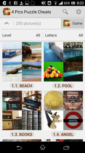 4 Pic 1 Word Puzzle Cheats All截图3