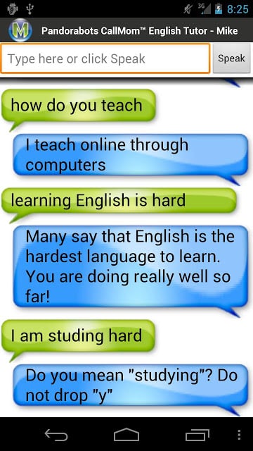 Pandorabots English Tutor截图5