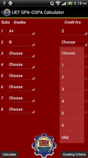 UET GPA-CGPA Calculator截图8