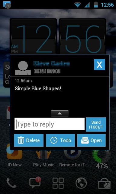GO SMS THEME - Blue Shapes截图1