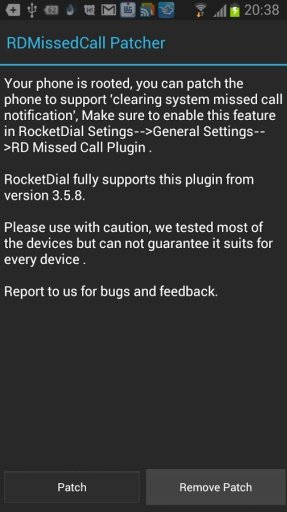 RocketDial 未接来电清除 插件截图3