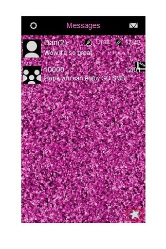GO SMS Theme - Pink Glitter截图3