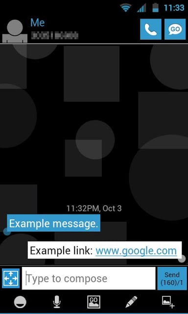 GO SMS THEME - Blue Shapes截图3
