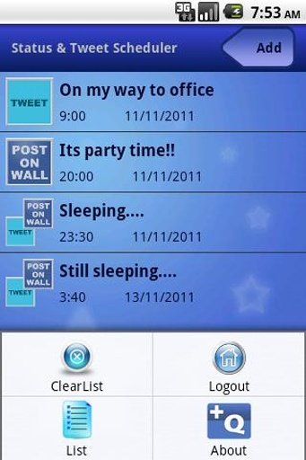 Status &amp; Tweet Scheduler Lite截图1