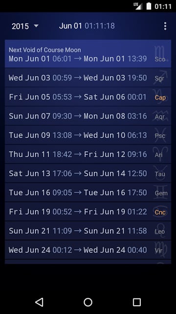 Simple VoC Moon Calendar Lite截图5