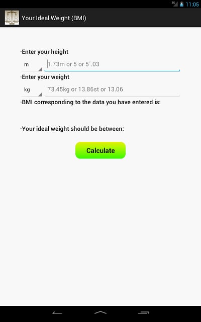 Your Ideal Weight (BMI)截图4