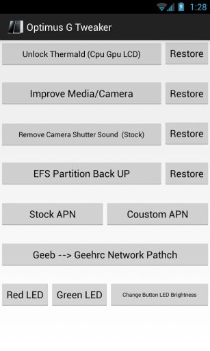 Optimus G Tweaker - G Tools截图2