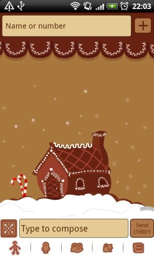 GO SMS Gingerbread Theme截图3