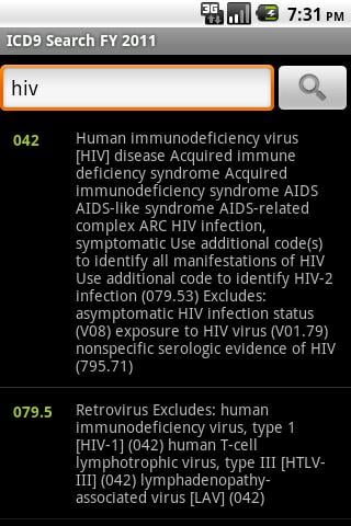 ICD-9 Medical Code Search FY11截图3