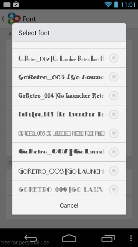 Go Launcher Retro Font Pack截图2