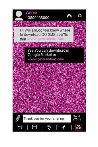 GO SMS Theme - Pink Glitter截图2