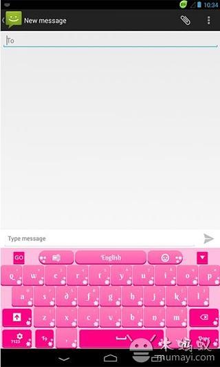 GO Keyboard Pink Flowers Theme截图5