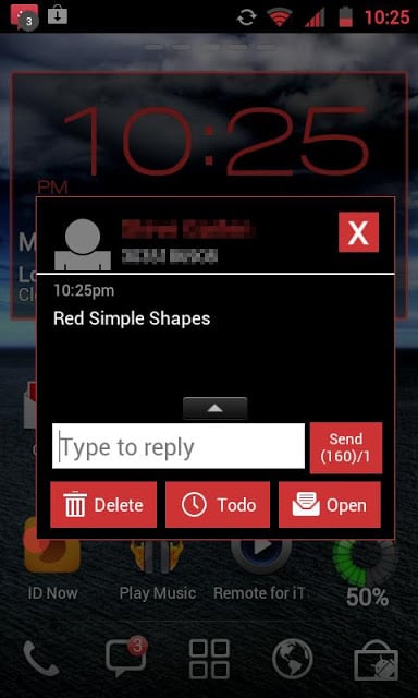 GO SMS THEME - Red Shapes截图4