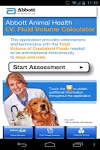 静脉注射液量计算器 Abbott Animal Health IV Fluids截图1