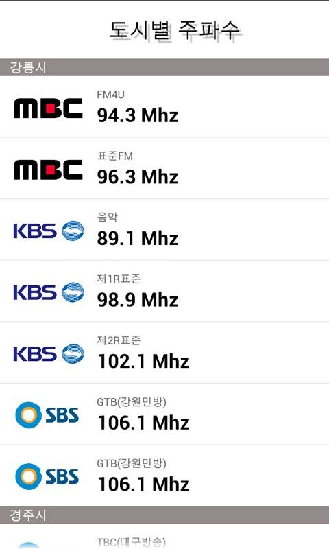 라디오 주파수, 편성표 정보截图3