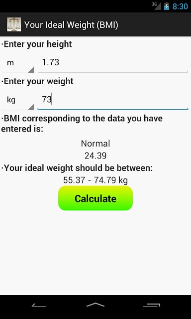 Your Ideal Weight (BMI)截图3