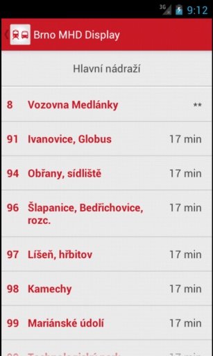 Brno MHD Display截图2