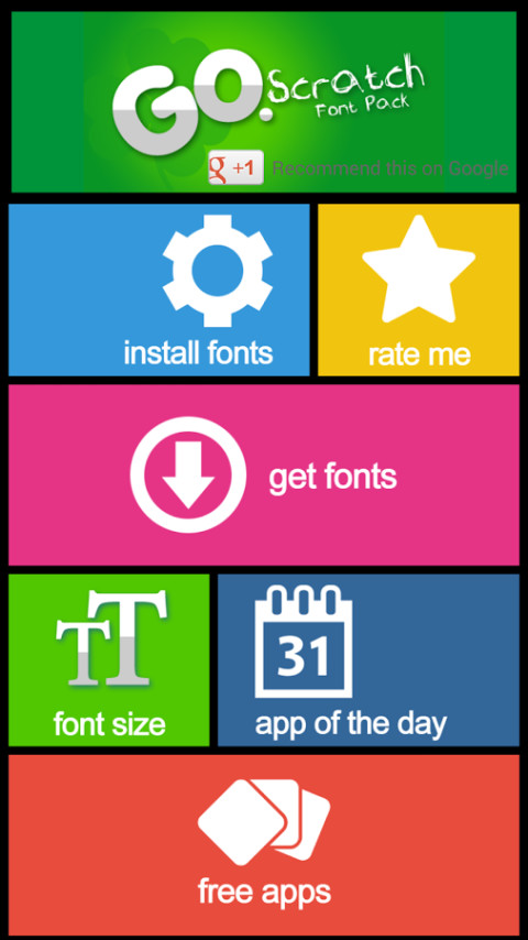 Go Launcher Scratch Font Pack截图4