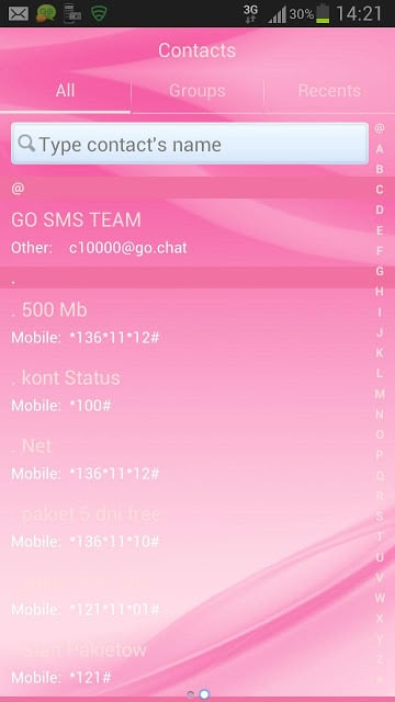 GO短信粉色风格截图2