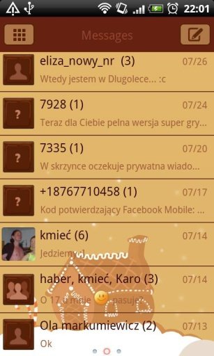 GO SMS Gingerbread Theme截图5