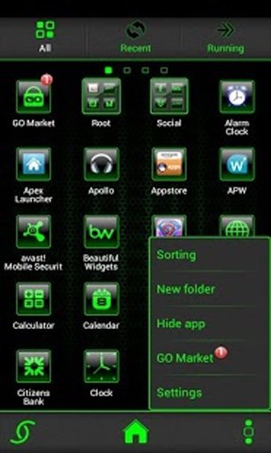 Mean Green Theme Go Launcher截图1