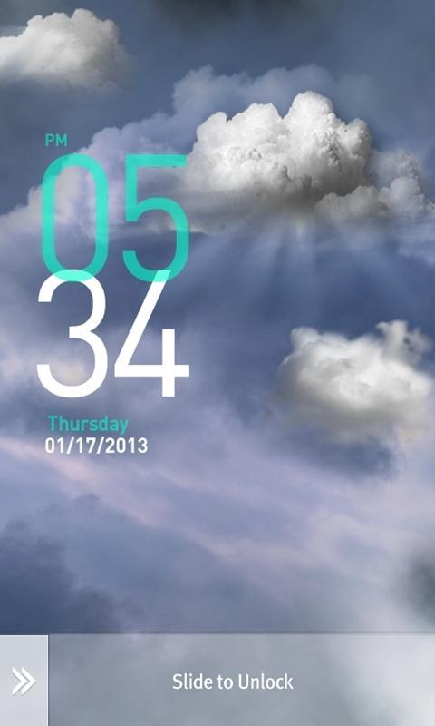 MxLock Theme Sky_MostlyCloudy截图2