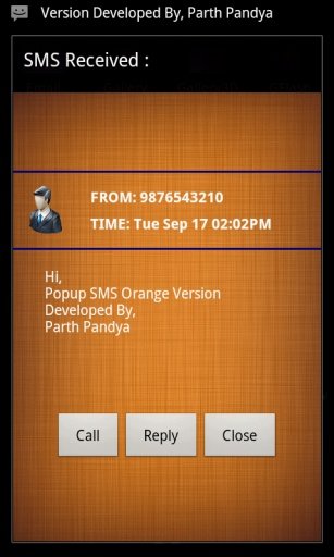 Popup SMS - FREE(Orange)截图3