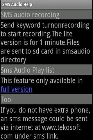 SMS Audio Recorder Spy Lite截图2