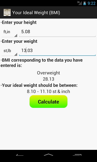 Your Ideal Weight (BMI)截图6