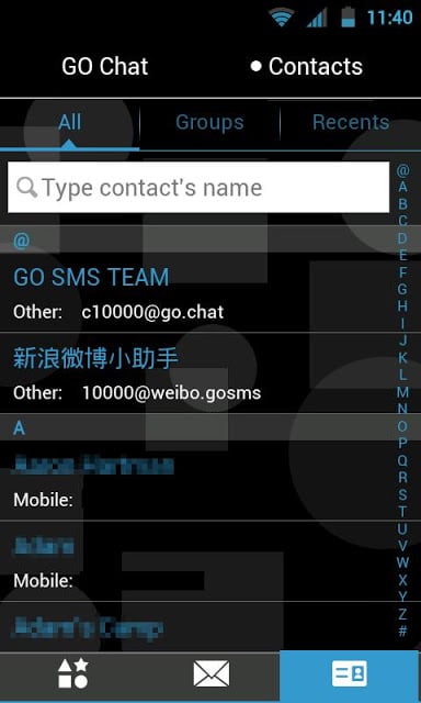 GO SMS THEME - Blue Shapes截图4