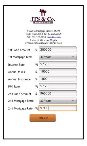 JTS &amp; Co. Mortgage Calculator截图1