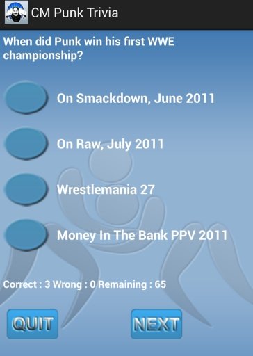Wrestling - CM Punk Trivia截图3