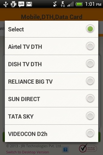 Mobile Recharge,DTH,Data Card截图2