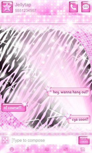 Pop Star Theme Pink Zebra SMS截图7