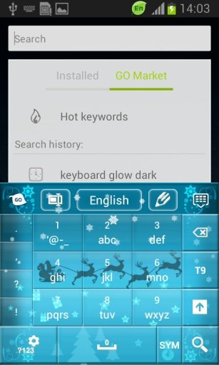 圣诞节蓝色键盘截图2