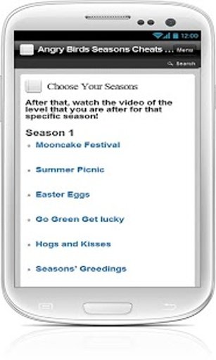 Angry Birds Seasons Cheats Tip截图2
