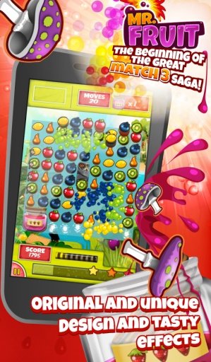 Match-3 - Mr. Fruit FREE截图4