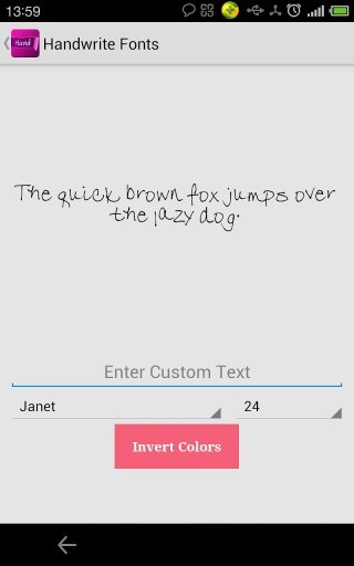 Handwrite fonts for FlipFont截图1