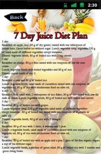 7 Day Juice Diet Plan截图8